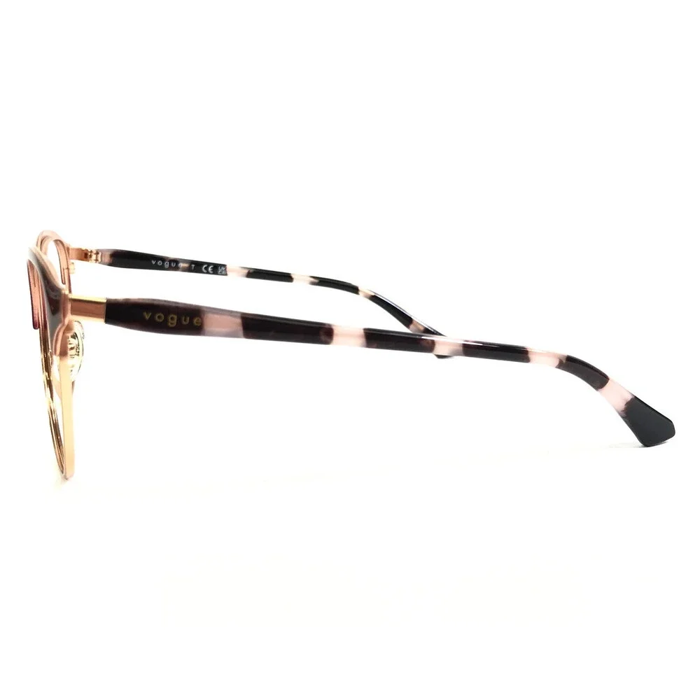Vogue Eyeglasses Frames VO4305 5170 Top Bordeaux Rose Gold Round 53-17-140